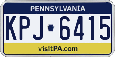 PA license plate KPJ6415