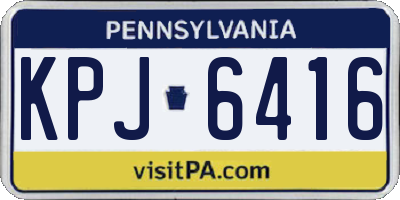 PA license plate KPJ6416