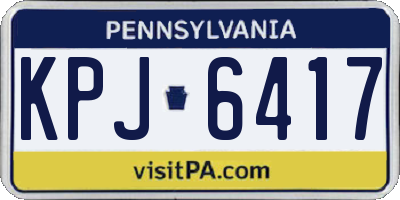 PA license plate KPJ6417