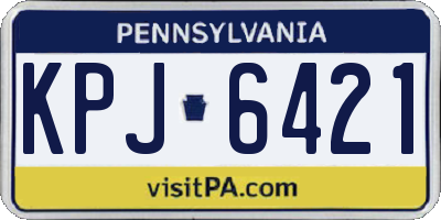 PA license plate KPJ6421