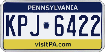 PA license plate KPJ6422