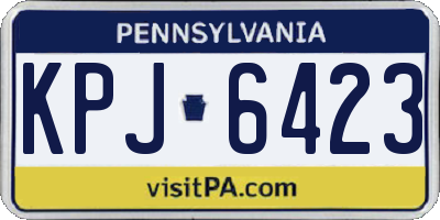 PA license plate KPJ6423