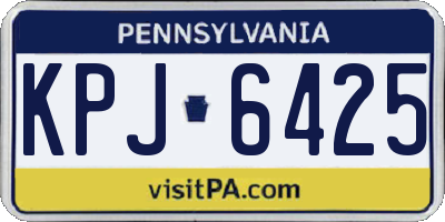 PA license plate KPJ6425
