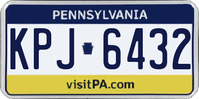 PA license plate KPJ6432
