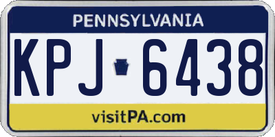 PA license plate KPJ6438