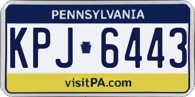 PA license plate KPJ6443