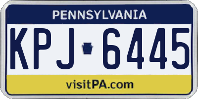 PA license plate KPJ6445