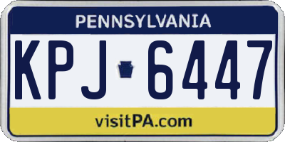 PA license plate KPJ6447