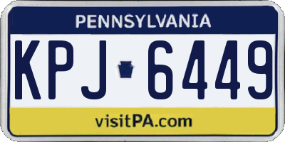 PA license plate KPJ6449