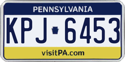 PA license plate KPJ6453