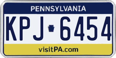 PA license plate KPJ6454