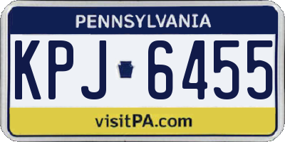 PA license plate KPJ6455