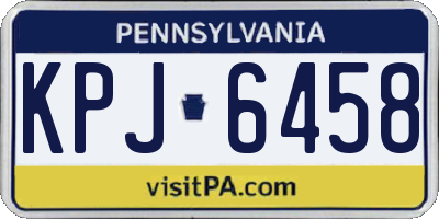 PA license plate KPJ6458