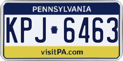 PA license plate KPJ6463