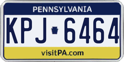 PA license plate KPJ6464