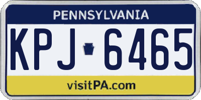 PA license plate KPJ6465