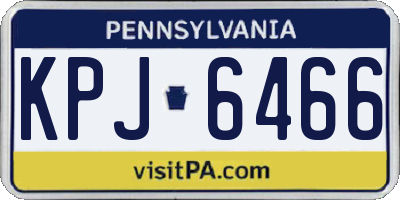 PA license plate KPJ6466