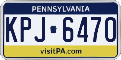 PA license plate KPJ6470