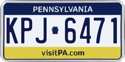 PA license plate KPJ6471