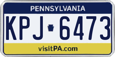 PA license plate KPJ6473