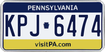 PA license plate KPJ6474