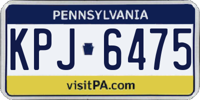 PA license plate KPJ6475