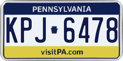 PA license plate KPJ6478