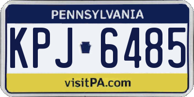 PA license plate KPJ6485