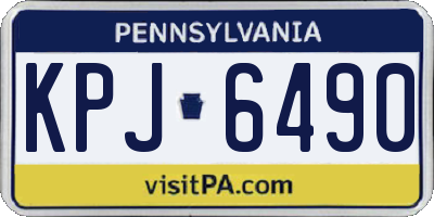 PA license plate KPJ6490