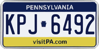 PA license plate KPJ6492