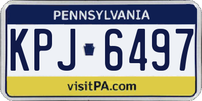 PA license plate KPJ6497