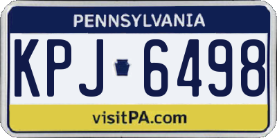 PA license plate KPJ6498