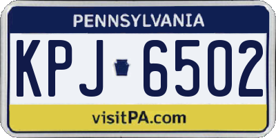 PA license plate KPJ6502