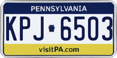 PA license plate KPJ6503