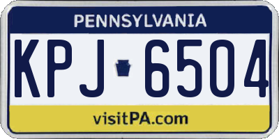 PA license plate KPJ6504