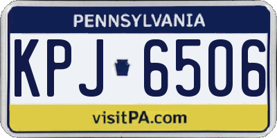 PA license plate KPJ6506