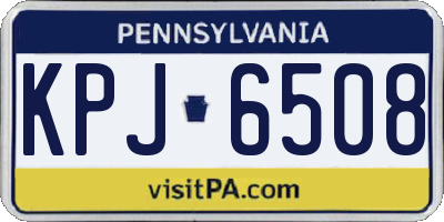 PA license plate KPJ6508
