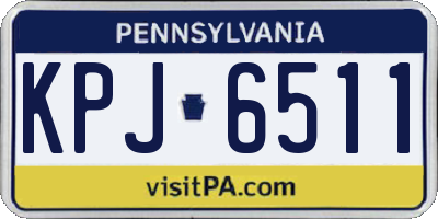 PA license plate KPJ6511