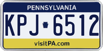 PA license plate KPJ6512