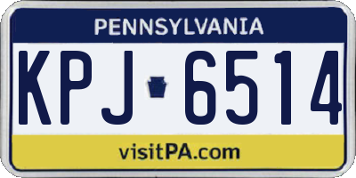 PA license plate KPJ6514