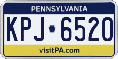 PA license plate KPJ6520