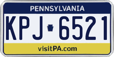 PA license plate KPJ6521