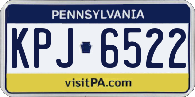 PA license plate KPJ6522