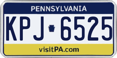 PA license plate KPJ6525