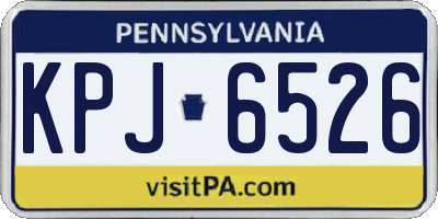 PA license plate KPJ6526