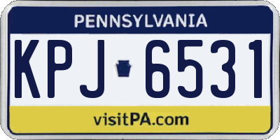PA license plate KPJ6531