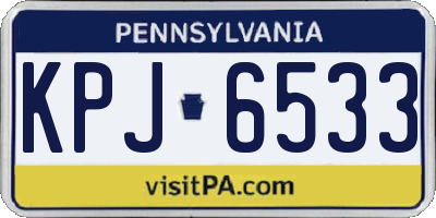 PA license plate KPJ6533