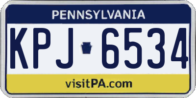 PA license plate KPJ6534