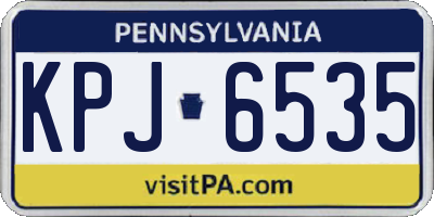 PA license plate KPJ6535