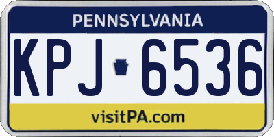 PA license plate KPJ6536